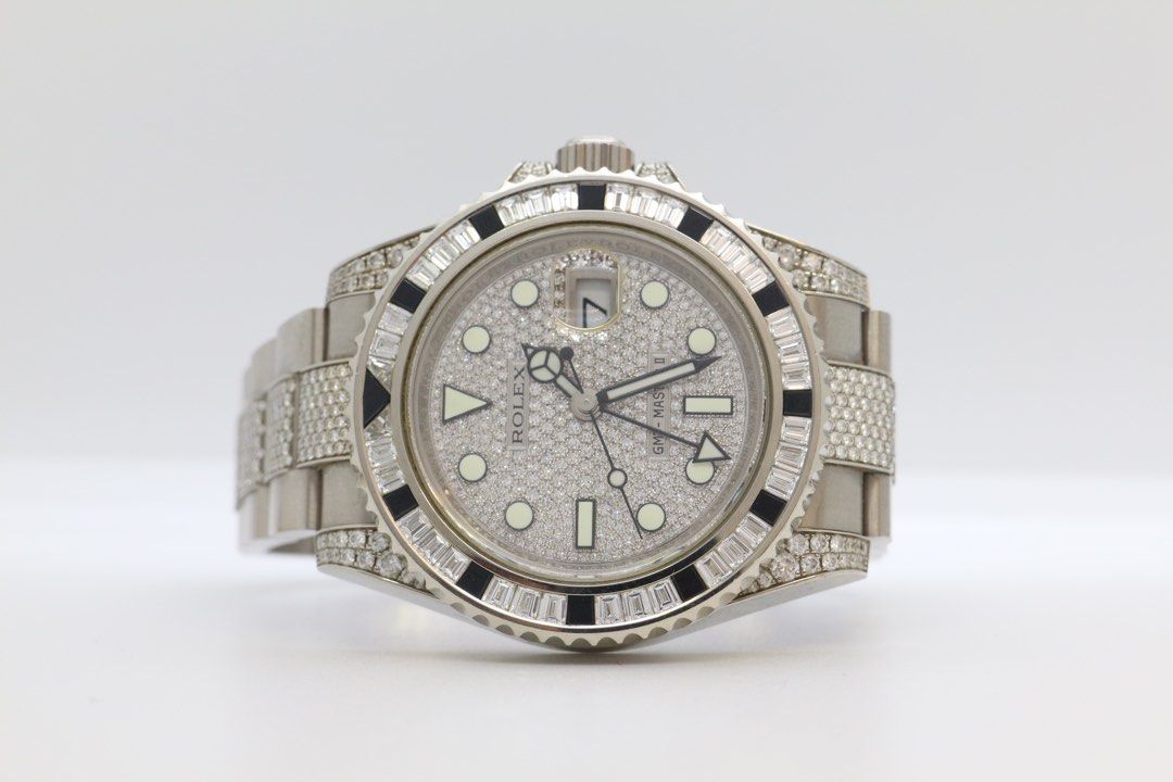 Rolex GMT-Master II Original Rolex Pavé Diamonds Dial Bezel Lugs & Bracelet Full Set