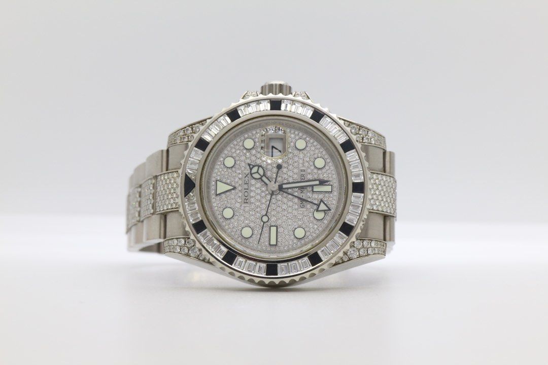 Rolex GMT-Master II Original Rolex Pavé Diamonds Dial Bezel Lugs & Bracelet Full Set