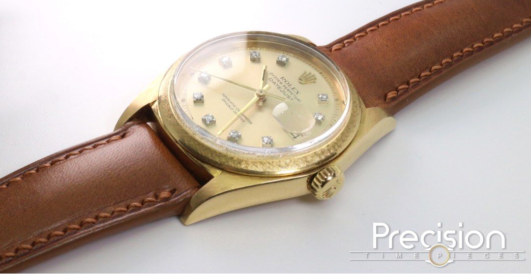 Rolex Ref: 1611 🔥Rare🔥Florentine Bezel 18K Yellow Gold ŵ Diamond Hour-Markers Dial