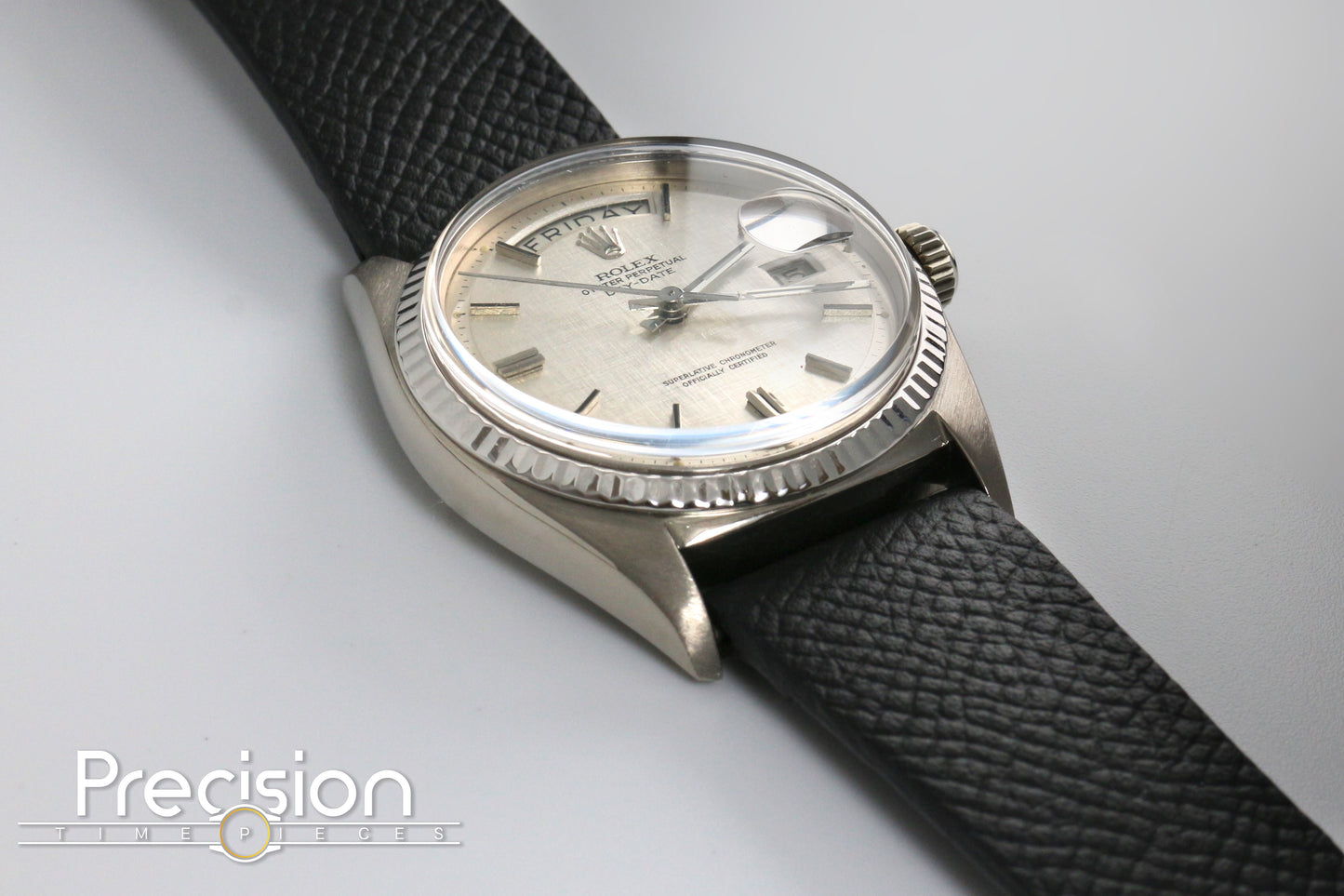 Rolex Day-Date 36 Ref: 1803 Silver Linen Dial 18K White Gold