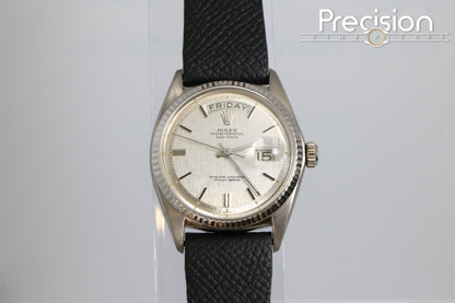 Rolex Day-Date 36 Ref: 1803 Silver Linen Dial 18K White Gold