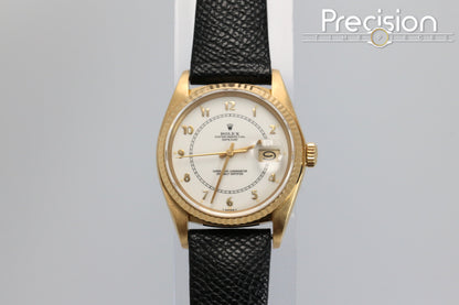 Rolex DateJust 36 Ref: 16018 Cream🔥Boiler Gauge🔥 36mm 18K Yellow Gold
