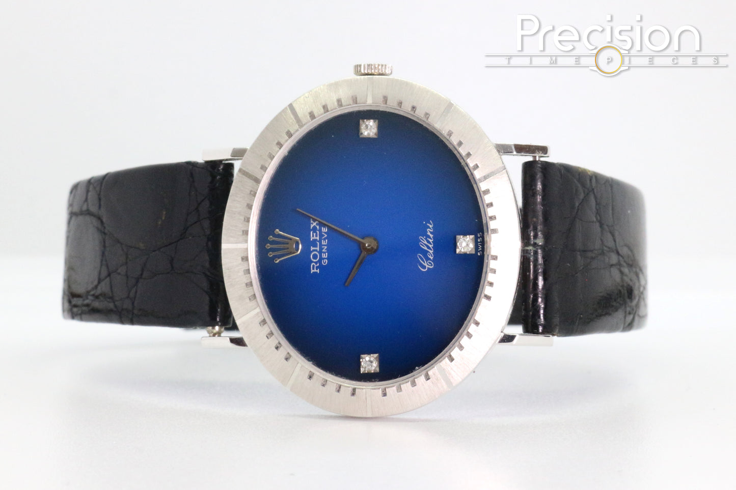 Rolex Cellini Ref: 4083 Blue Vignette Dial ŵ Diamond Hour-Markers