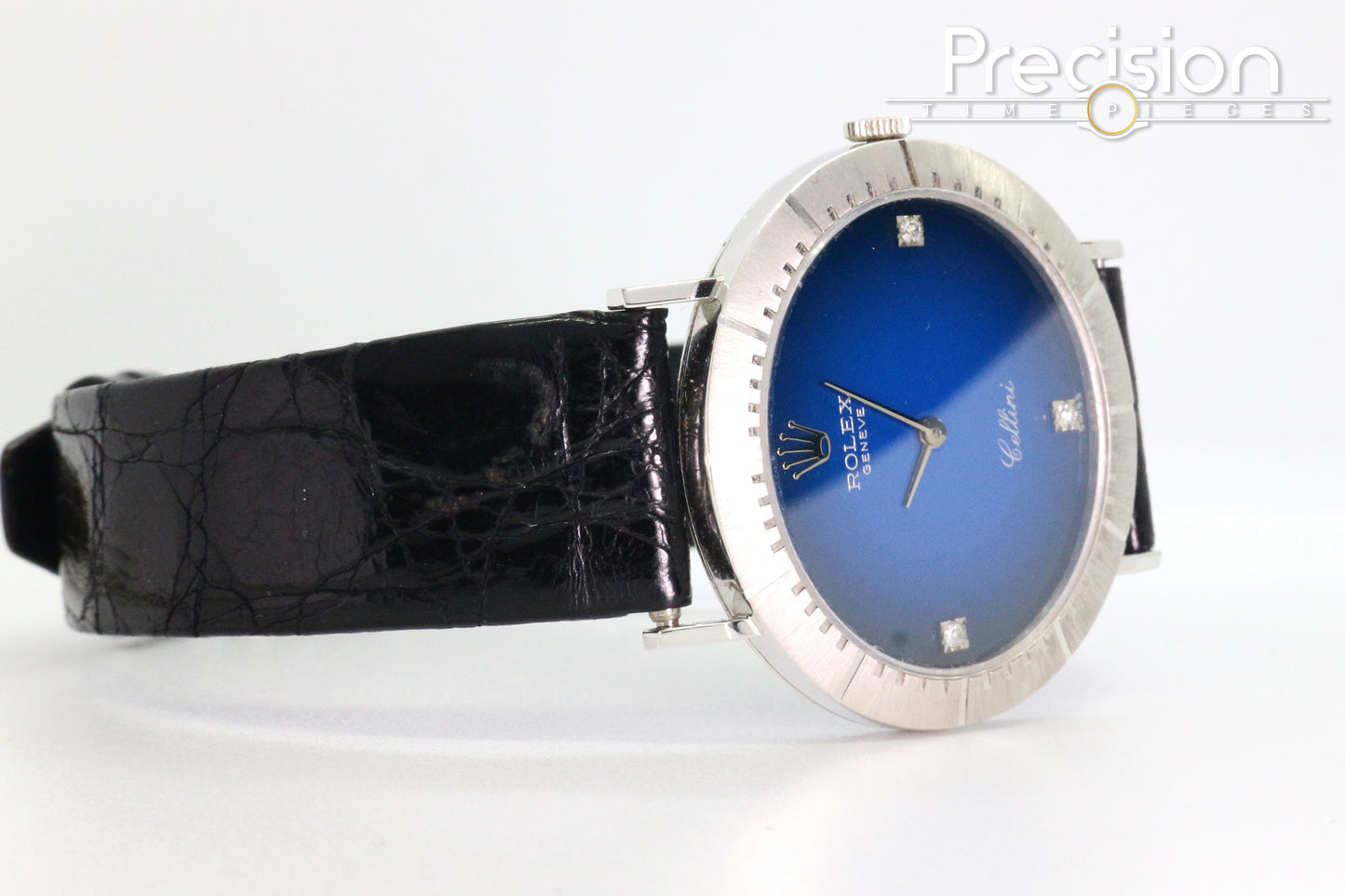 Rolex Cellini Ref: 4083 Blue Vignette Dial ŵ Diamond Hour-Markers