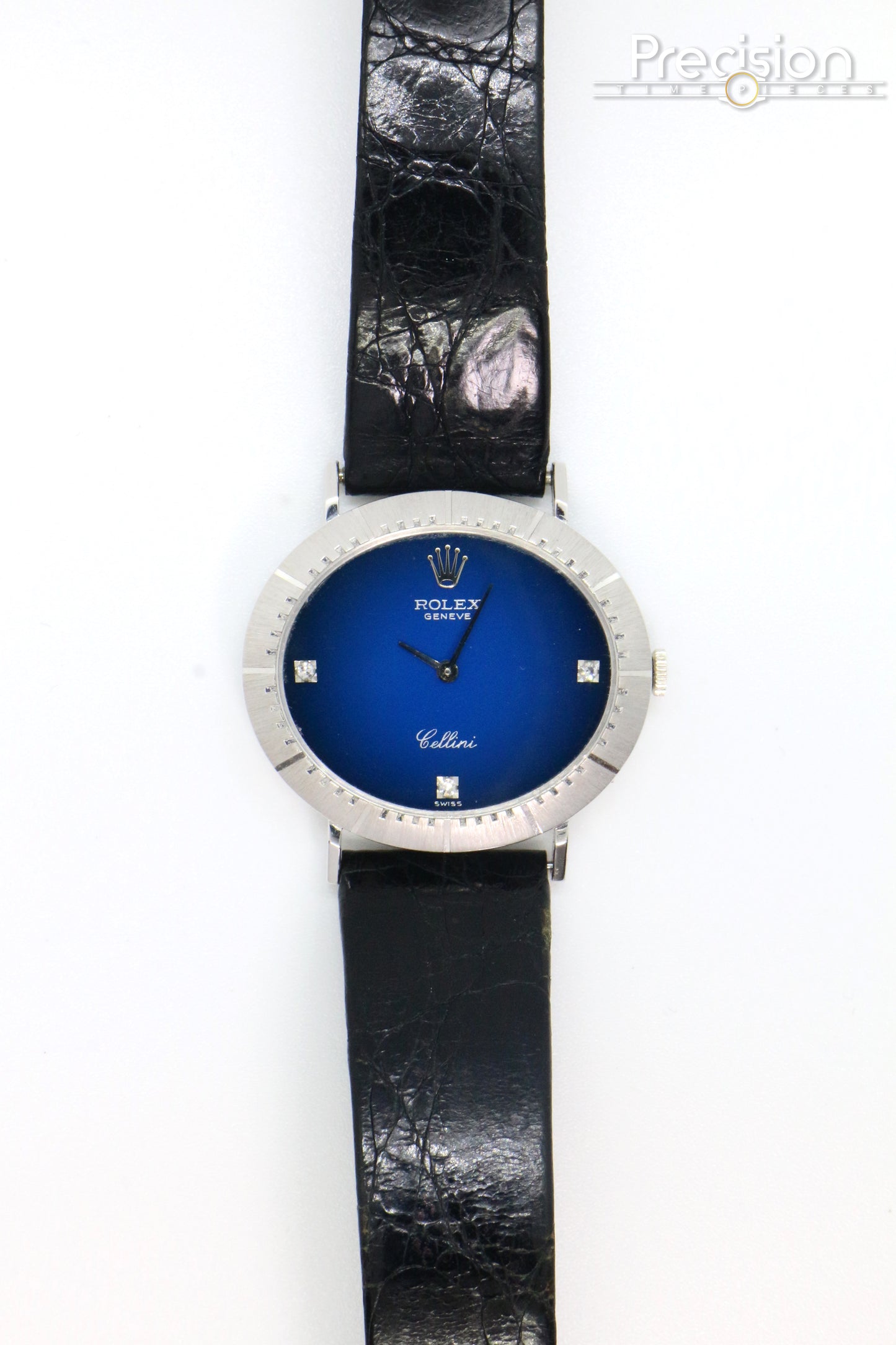 Rolex Cellini Ref: 4083 Blue Vignette Dial ŵ Diamond Hour-Markers
