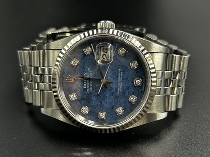 Rolex DateJust 36 Ref: 16234 Rare Sodalite Dial Full Set Mint (Excellent dial)
