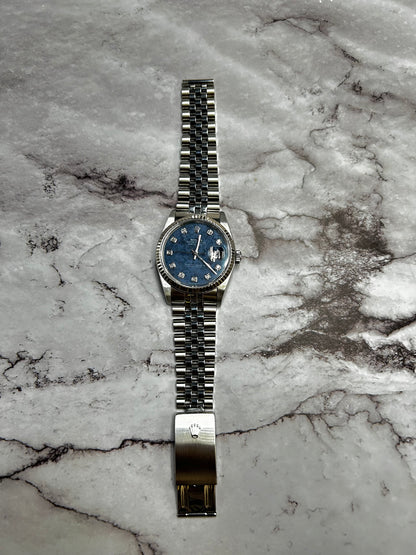 Rolex DateJust 36 Ref: 16234 Rare Sodalite Dial Full Set Mint (Excellent dial)
