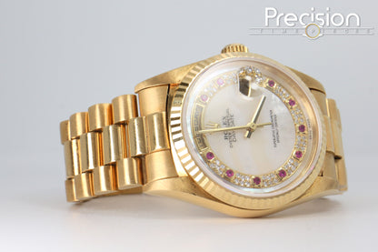 Rolex Day-Date 36 Ref: 18238 Myriad Mother of Pearl Ruby Dial 36mm Automatic