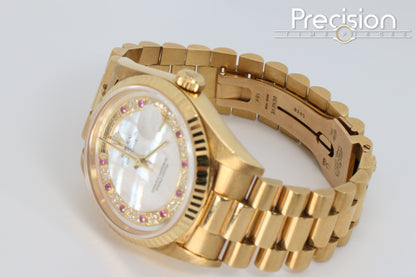 Rolex Day-Date 36 Ref: 18238 Myriad Mother of Pearl Ruby Dial 36mm Automatic