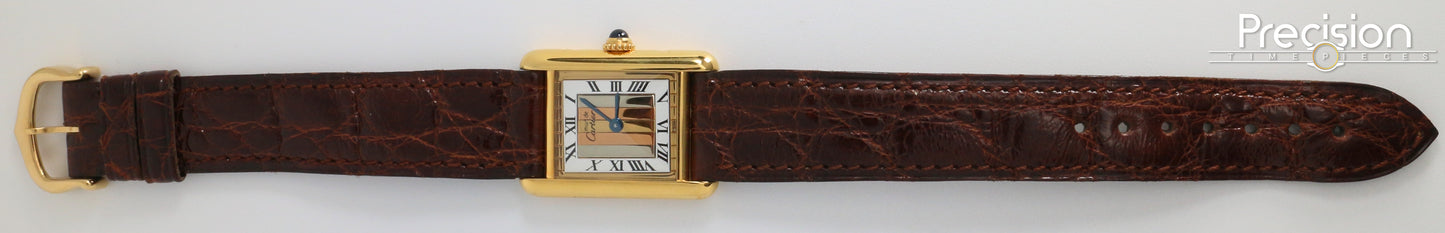Cartier Vermeil Tank Mus De Ref: 5057001 20mm Quartz Gold-Plated