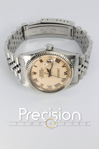 Rolex DateJust 36 Ref: 16014 🔥Uber Rare Cream / Panna Dial 36mm Full Set