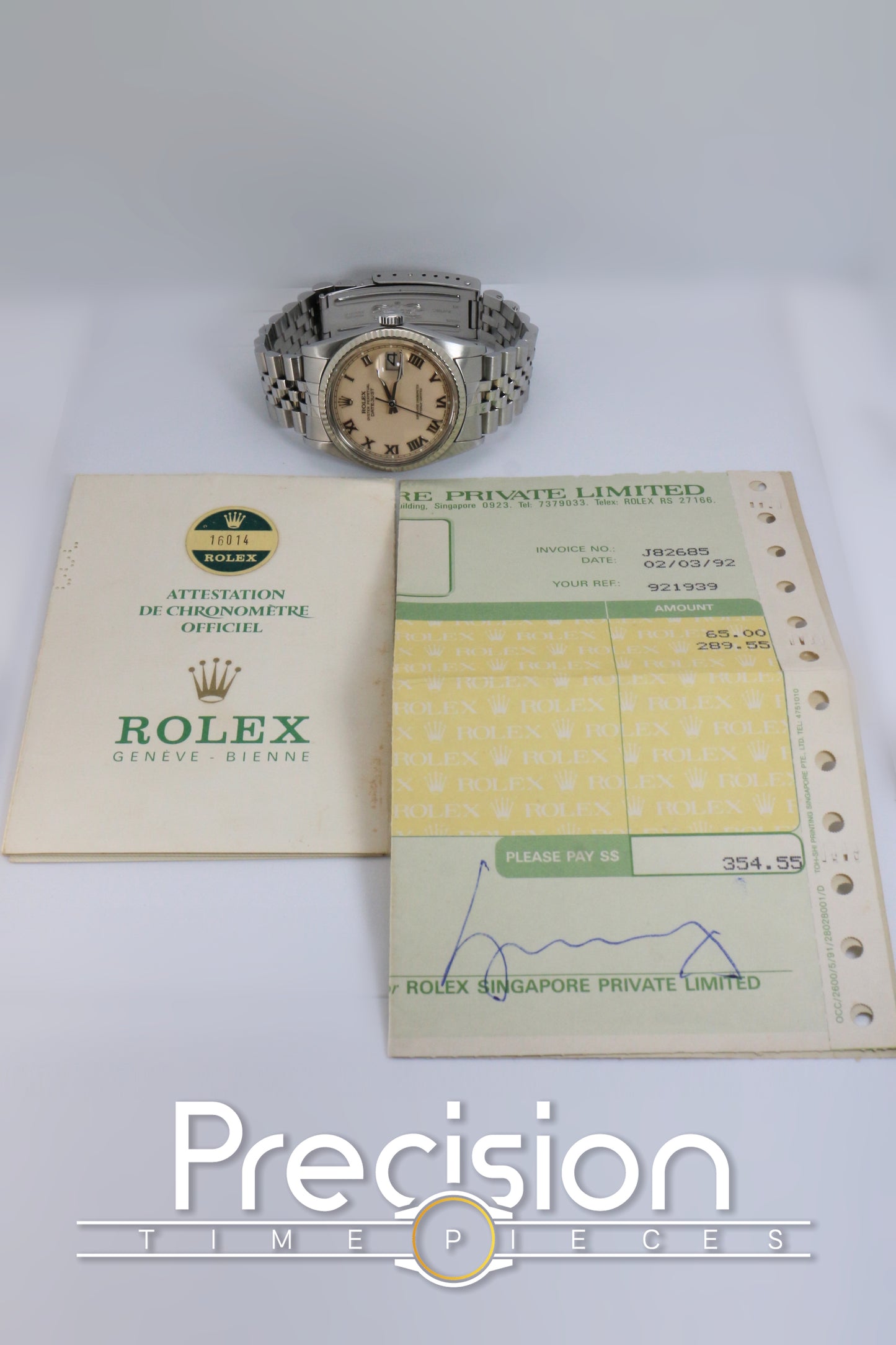 Rolex DateJust 36 Ref: 16014 🔥Uber Rare Cream / Panna Dial 36mm Full Set