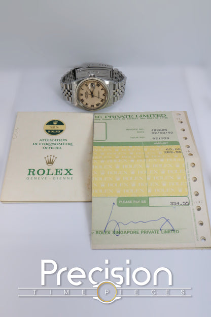 Rolex DateJust 36 Ref: 16014 🔥Uber Rare Cream / Panna Dial 36mm Full Set