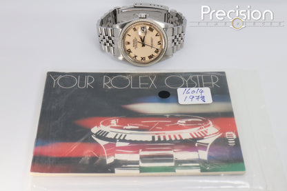 Rolex DateJust 36 Ref: 16014 🔥Uber Rare Cream / Panna Dial 36mm Full Set