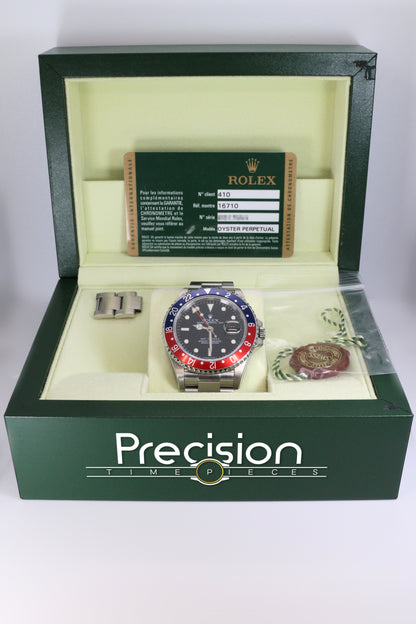 Rolex GMT-Master II Ref: 16710 “Pepsi” RARE 3186 Last 5-Digit Untouched Case Full Set