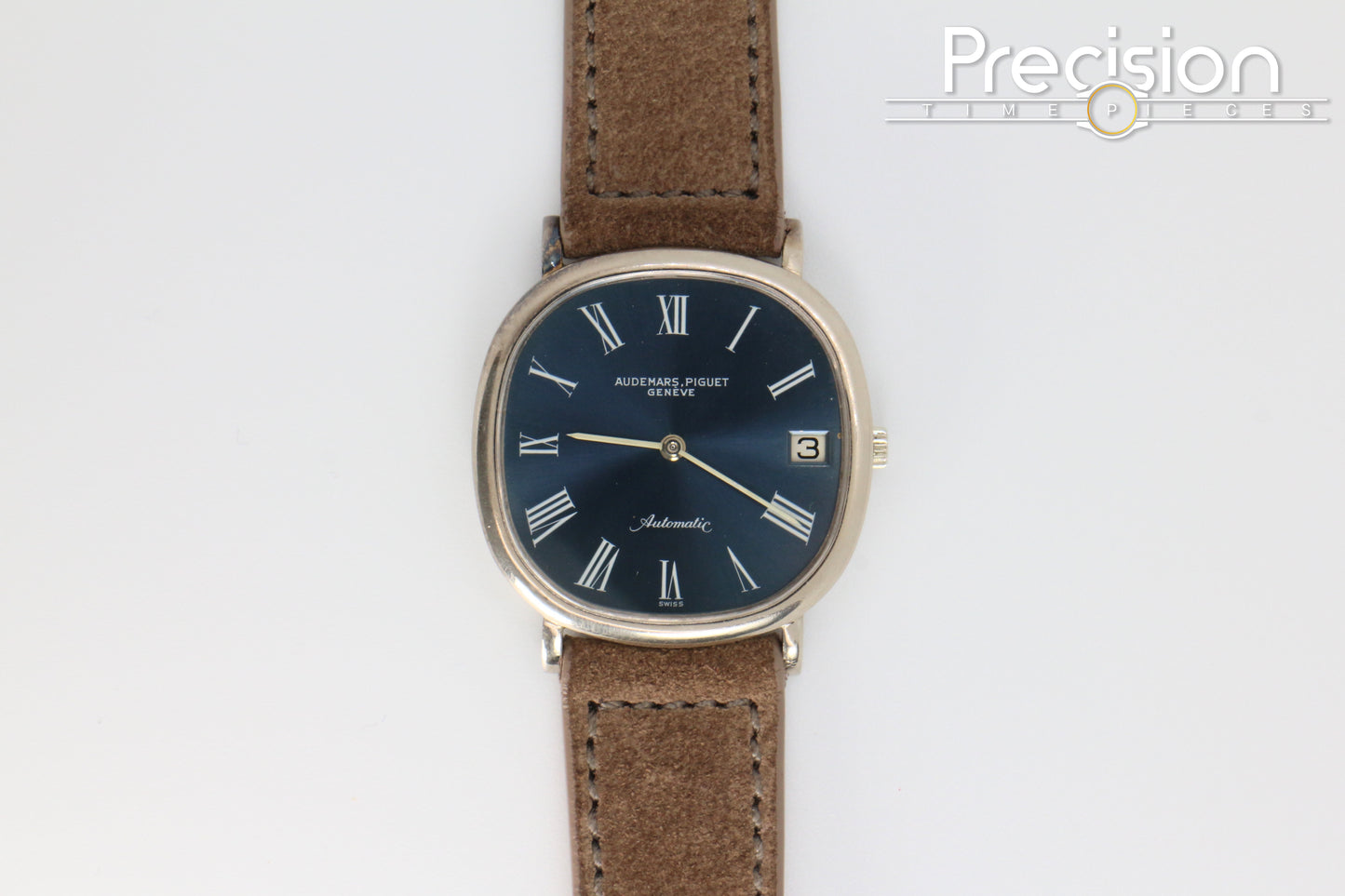 Audemars Piguet Ellipse Blue Sunburst Dial 32mm 18K White Gold Automatic