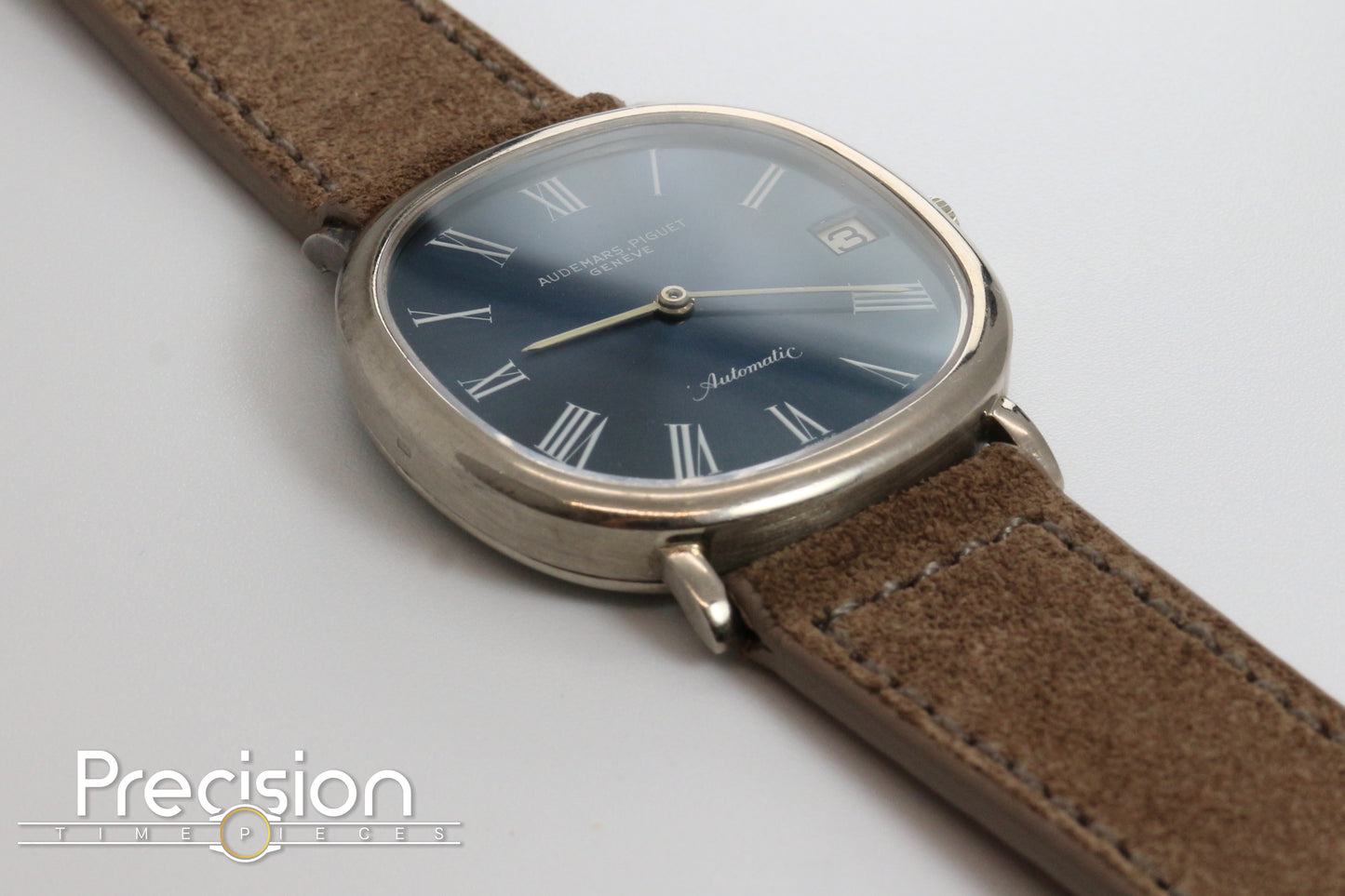 Audemars Piguet Ellipse Blue Sunburst Dial 32mm 18K White Gold Automatic