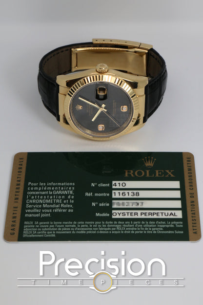 Rolex DateJust 36 Ref: 116138 🔥Rare Onyx Dial RSC Serviced on Feb 26 Full Set