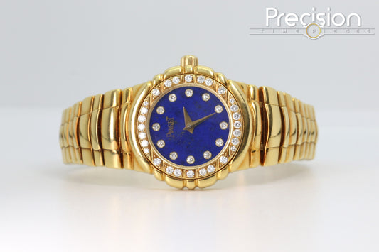 Piaget Tanagra Ref: 16033 M 401 D Quartz 33mm 18K Gold Lapis Dial