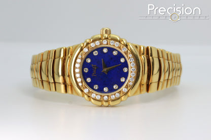 Piaget Tanagra Ref: 16033 M 401 D Quartz 33mm 18K Gold Lapis Dial