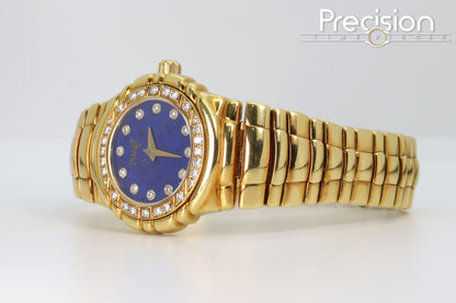 Piaget Tanagra Ref: 16033 M 401 D Quartz 33mm 18K Gold Lapis Dial