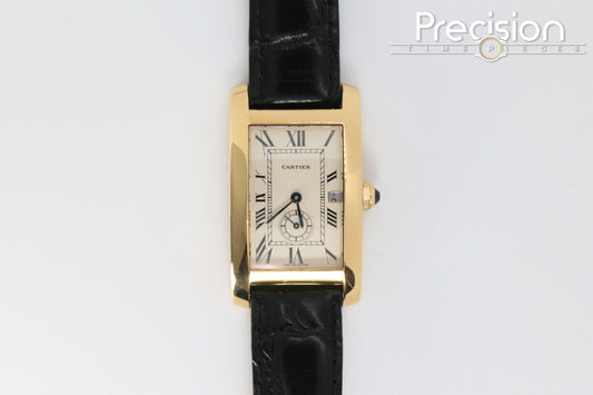 Cartier Tank Americaine Ref: 811905 18K Yellow Gold Quartz 24mm