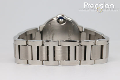 Cartier Ballon Bleu Ref: 3009 28mm Quartz Full Set White Guilloché Diamonds Dial