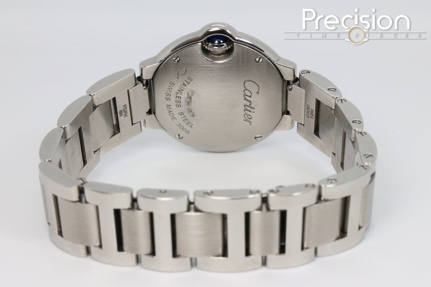 Cartier Ballon Bleu Ref: 3009 28mm Quartz Full Set White Guilloché Diamonds Dial