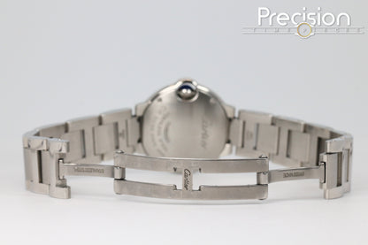 Cartier Ballon Bleu Ref: 3009 28mm Quartz Full Set White Guilloché Diamonds Dial