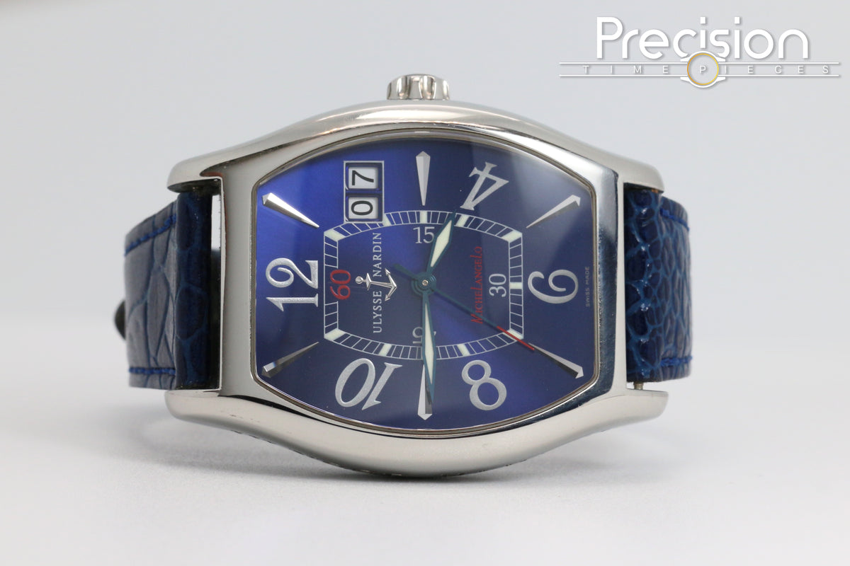 Ulysse Nardin Michelangelo Big Date Ref: 233-68 35mm Auto Sunburst Blue Dial