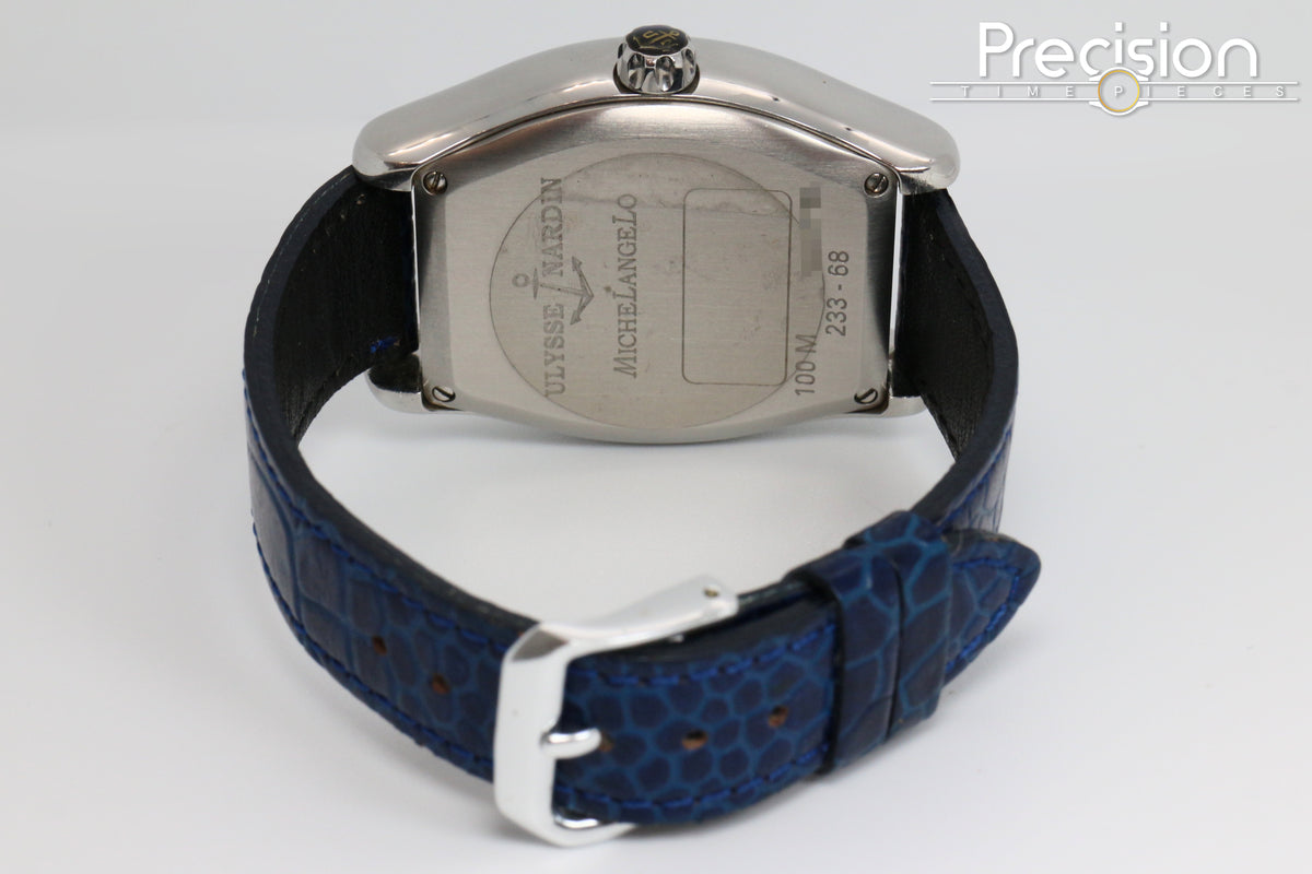 Ulysse Nardin Michelangelo Big Date Ref: 233-68 35mm Auto Sunburst Blue Dial