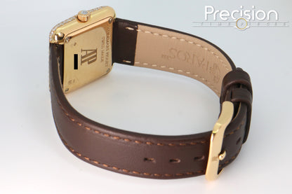 Audemars Piguet 25mm Rose Gold Factory Set Double Row Diamond Bezel