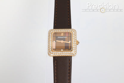 Audemars Piguet 25mm Rose Gold Factory Set Double Row Diamond Bezel