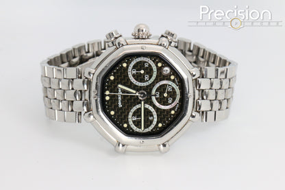Gerald Genta Chronograph Success Ref: G.3388.7 Rare Black Carbon Fiber Dial 35mm Automatic
