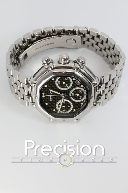 Gerald Genta Chronograph Success Ref: G.3388.7 Rare Black Carbon Fiber Dial 35mm Automatic