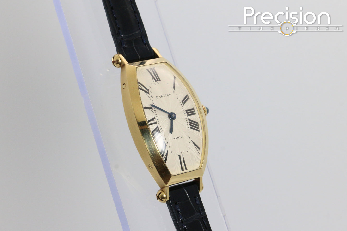 Cartier Tonneau Ref: 594-91 18K Yellow Gold Paris Dial 21x39mm Manual Wind