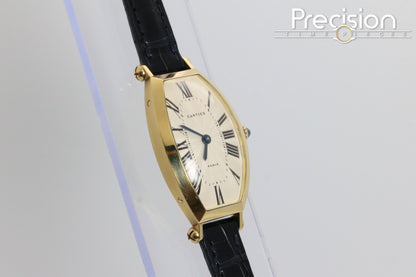 Cartier Tonneau Ref: 594-91 18K Yellow Gold Paris Dial 21x39mm Manual Wind
