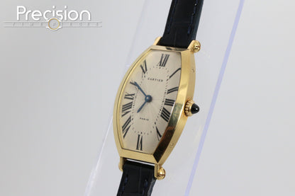 Cartier Tonneau Ref: 594-91 18K Yellow Gold Paris Dial 21x39mm Manual Wind