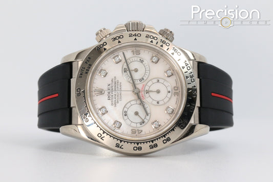 Rolex Zenith Daytona Ref: 16519 Ultra Rare MOP 8-pt Diamond Dial White Gold