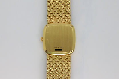 Piaget 18K Yellow Gold Lapis & Diamonds Dial Square Case 23mm Manual Wind