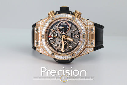 Hublot Big Bang Unico 45 King Gold 18K Rose Gold ŵ Baguette Diamonds Bezel
