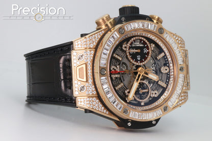 Hublot Big Bang Unico 45 King Gold 18K Rose Gold ŵ Baguette Diamonds Bezel