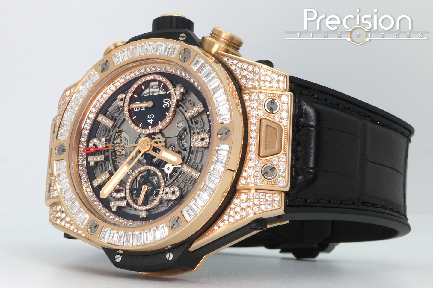 Hublot Big Bang Unico 45 King Gold 18K Rose Gold ŵ Baguette Diamonds Bezel