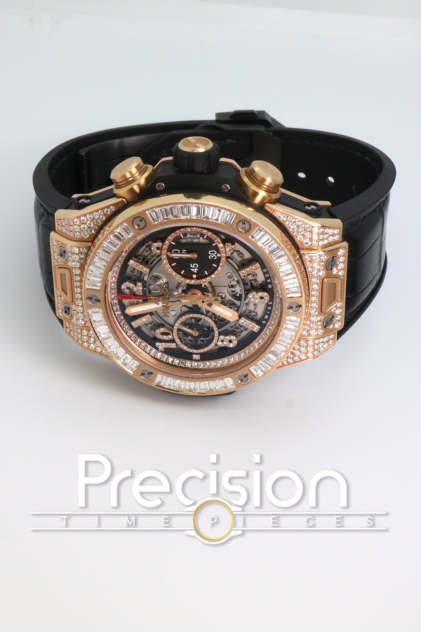 Hublot Big Bang Unico 45 King Gold 18K Rose Gold ŵ Baguette Diamonds Bezel
