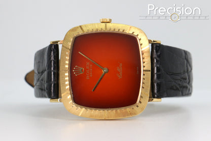 Rolex Cellini Ref: 4084 Red Vignette Dial 30mm TV-Shaped Case