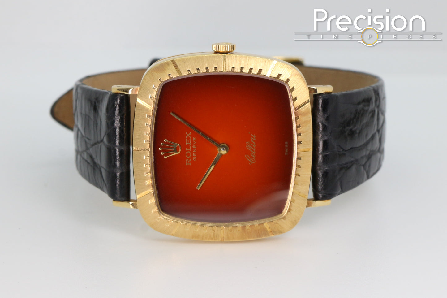 Rolex Cellini Ref: 4084 Red Vignette Dial 30mm TV-Shaped Case