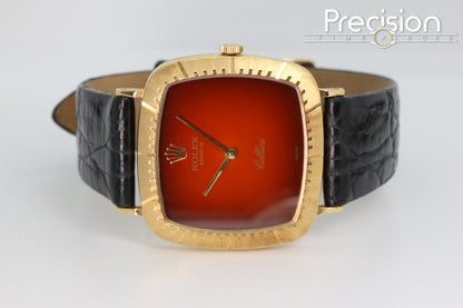 Rolex Cellini Ref: 4084 Red Vignette Dial 30mm TV-Shaped Case