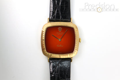 Rolex Cellini Ref: 4084 Red Vignette Dial 30mm TV-Shaped Case