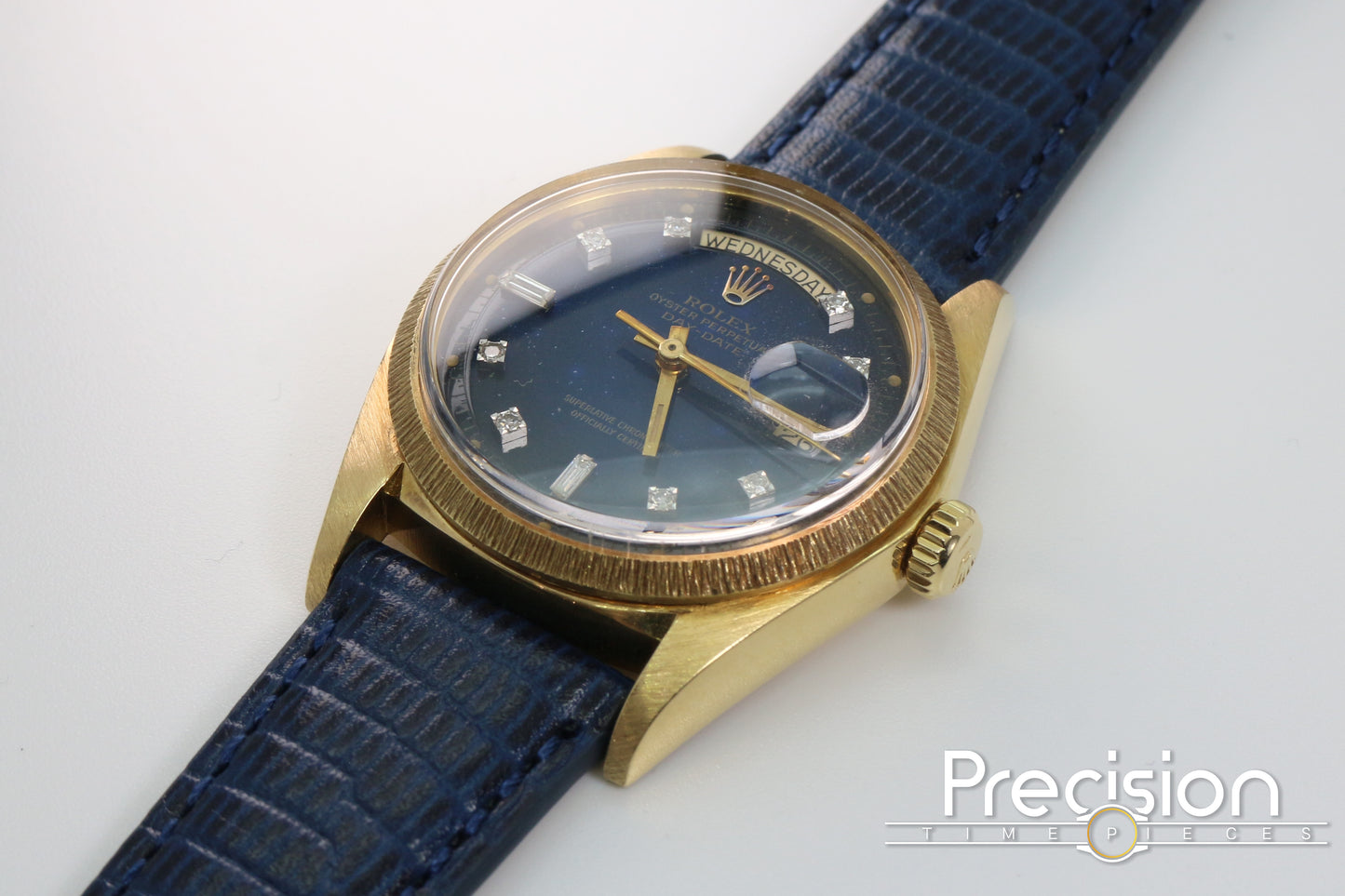 Rolex Day-Date Ref: 1807 36mm Rare Blue Diamond Dial 18K Yellow Gold