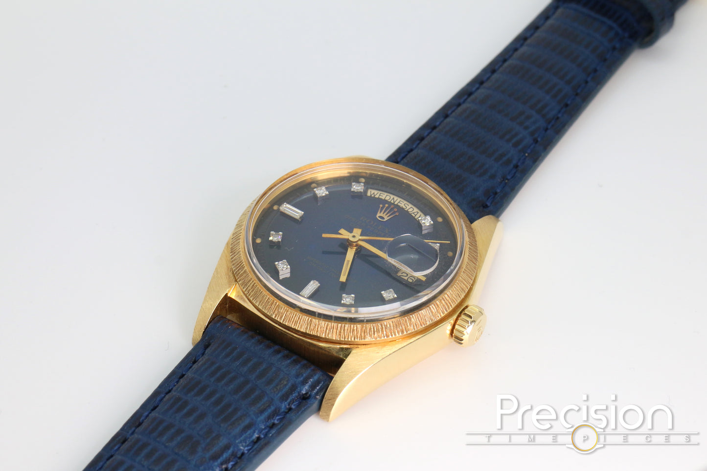 Rolex Day-Date Ref: 1807 36mm Rare Blue Diamond Dial 18K Yellow Gold